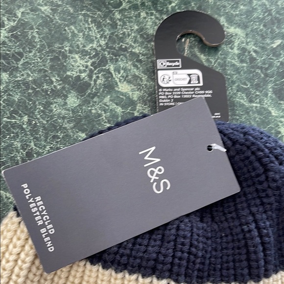 M&S Blue and Beige Knit Beanie New with tag from UK - Picture 2 of 6